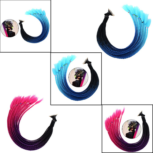 2 Pcs 55cm Capacete De Cabelo Pigtail Gradient Rabo De