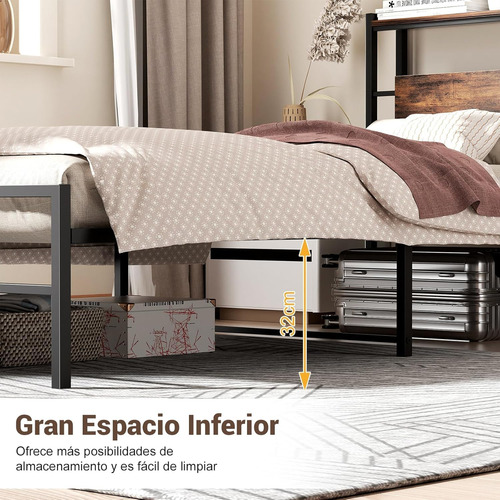 Base Cama Individual Con Cabecera Y Almacenamiento Para Dorm