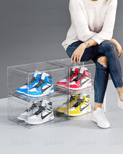 Zapateras Apilables Transparentes 10pz Caja Plástica Zapatos Transparente