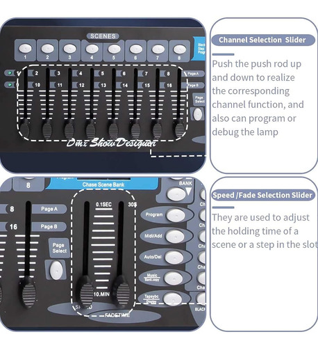 Controlador De Iluminación Dmx De 192 Canales Consola Dmx512