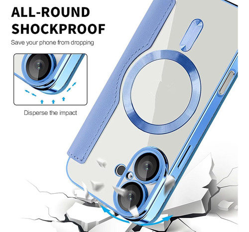 Funda Para iPhone 16, Lujosa Carcasa De Rejilla, Protección Contra Caídas, Antirrobo, De Piel Con Tapa, Tarjetero, A Prueba De Golpes