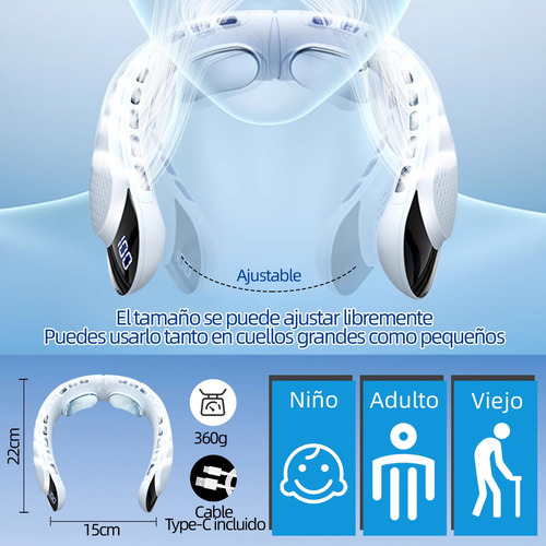 2024 Upgrade Ventilador De Cuello Portátil 4 Turbinas,