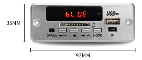 Módulo De Placa De Decodificación De Mp3 Bluetooth Plata