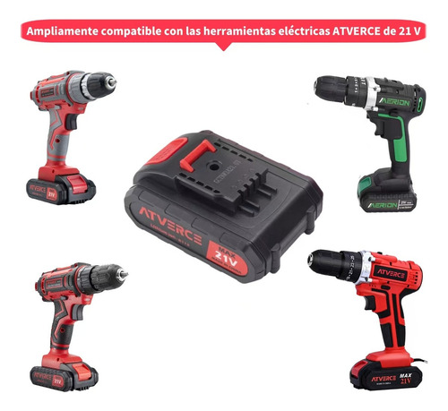 Batería Repuesto Taladro Litio 21v 1500 Mah Atverce