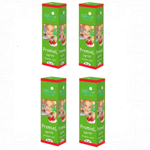  Promiel Spray 4 Fras Miel Sabo Frutilla Para Niños 30ml C/u