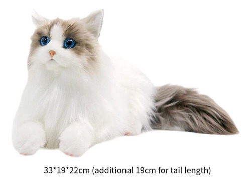 Muñeco De Peluche De Gato Realista, Animal Relleno, Gato