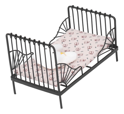 Cama Pequeña De Metal Para Niños, Tamaño 1:12, Casa De Muñec