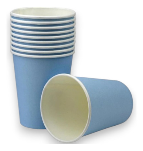 Copo De Papel Liso Azul Bebê 270ml Para Festas