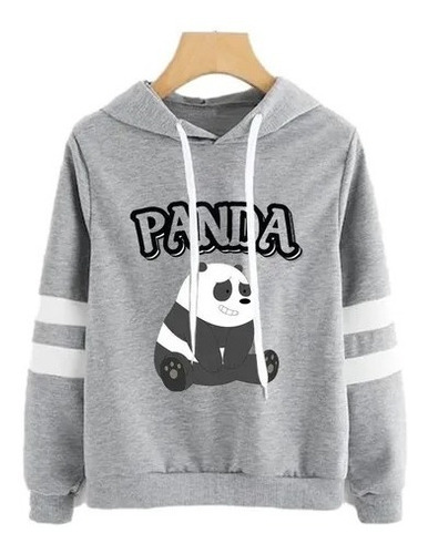 Buzo Buso Saco Hoodies Gris Osos Escandalosos Panda