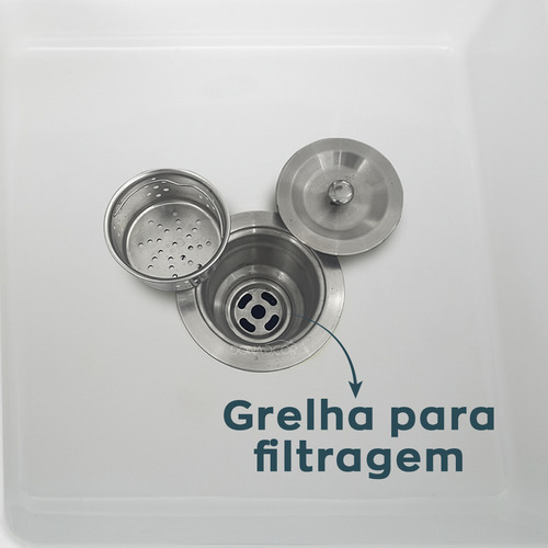 Valvula Para Cuba Lavatorio Salao De Cabeleireiro 4 1/2 Inox Com Cesto Higiênico Removível Ralo Basket Escoamento Cuba Salao De Beleza Barbearia Ralo Inox Escovado Fosco Dona D.cor