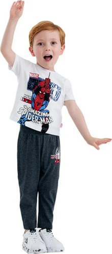 Conjunto Playera Y Pants Spiderman Niños Marvel 1198234 Blanco Liso 1 Año