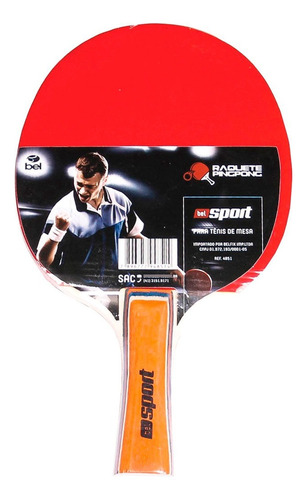 Raquete de ping pong Bel Sports 485100 preta/vermelha FL (Côncavo)