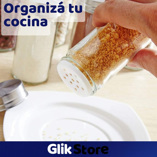 Especiero Giratorio 12 Organizador Cocina Condimentero Acero Plateado