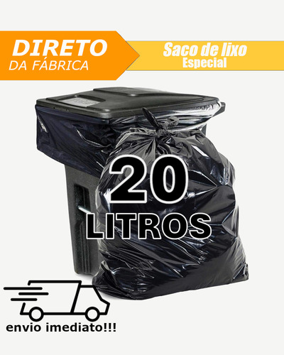 Saco De Lixo Preto 20 Litros 500un Especial
