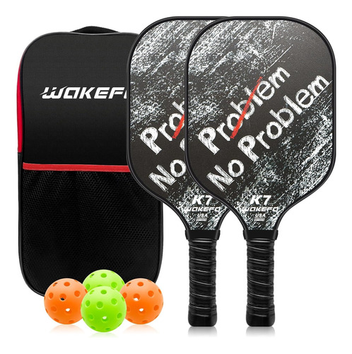 Raquetas Pickleball 4 Pelotas Y Bolso Grafito Y Fibra 