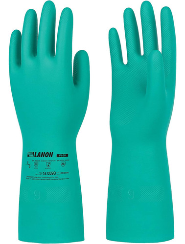 3 Pares De Guantes Lanon De Nitrilo Resistentes A Productos