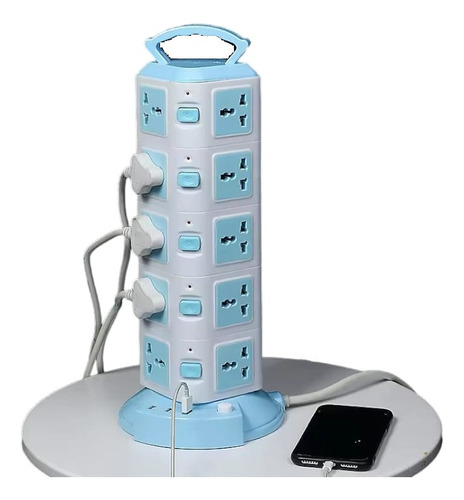 Multitoma Torre 12 Tomas 110v - 3 Usb 2.1 A Multifuncional