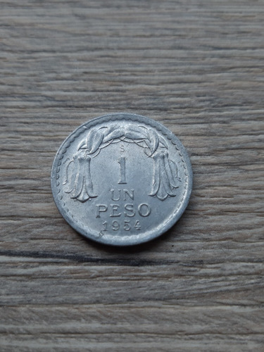 1 Peso De Alumio 1954 Chile