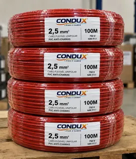 Cabo Flexivel 25mm Unipolar Com 100 Metros Condux 750v