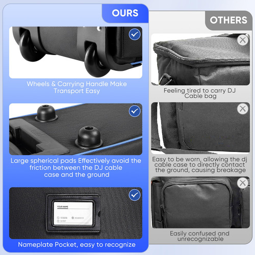 Bolsa De Cabo Dj Aleemin Com Rodas, Grande Capacidade E Mult