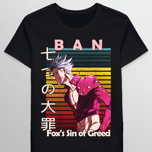 Remera Ban Fox Sin Of Greed The Seven Deadly Sins N101630704