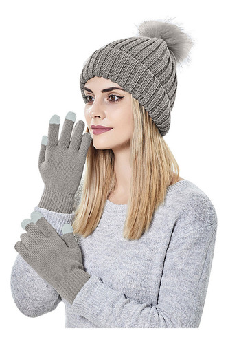 Gorro Cálido De Punto U Fashion En Color Liso Más Terciopelo