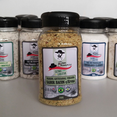Kit 02 Farofas Veganas Natural Com Ervas E Sabor Bacon