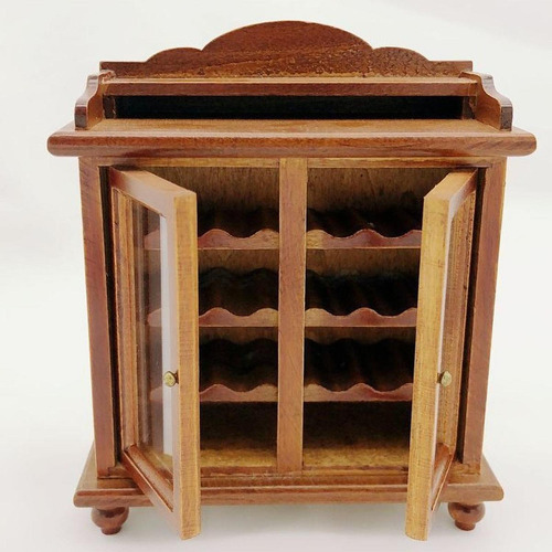 Mueble De Madera Para Vino A Escala 1/12, Micropaisaje,