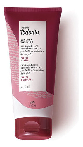 Crema Nutritiva Corporal Prebiotica Natura Tododia Cereza Y Avellana 200ml