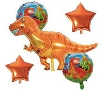 Comprar Globos De Dinosaurio T-rex X 5 Unidades Cotillón Fiestas 
