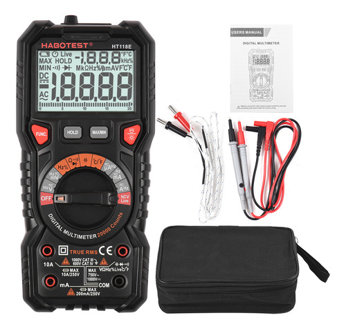 Multímetros Ncv Test Lcd Diode Rms True Con Linterna