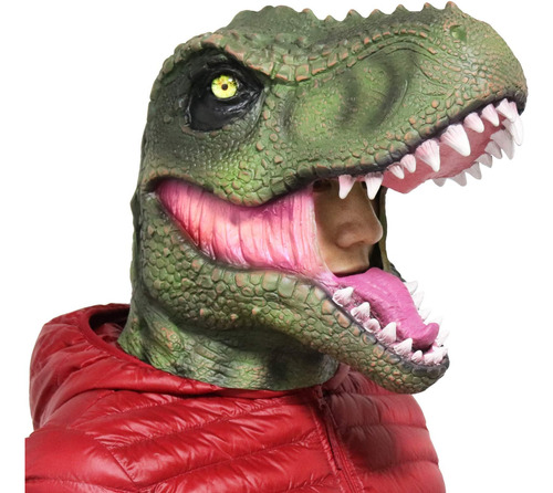 Máscara De Cabeza De Dinosaurio T-rex De Látex Para Fiesta D