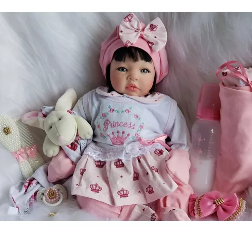 Boneca Bebê Reborn Real Princesa Morena