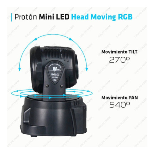 Pack 4 Cabeza Movil Robotico Par 7 Led Rgbw Dmx Fiesta Disco