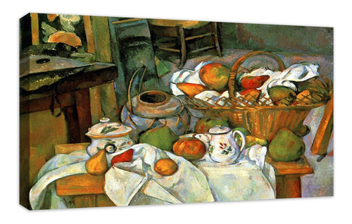 Cuadro Canvas Bodegon Con Canasta De Frutas Paul Cezanne