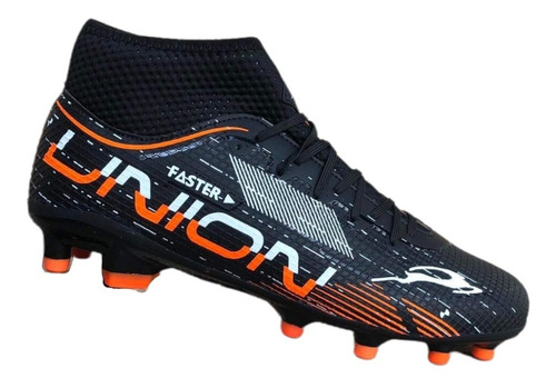 Tenis Futbol Tacos Tachones Union Negro Blanco Naranja Resis