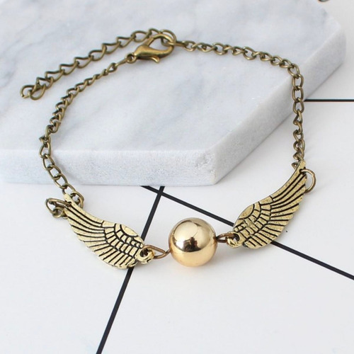 Harry Potter Brazalete Golden Snitch Dorada Quidditch Alas D