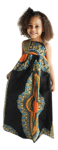 Vestido Africano Sin Mangas Dashiki Sin Mangas Para Niñas De