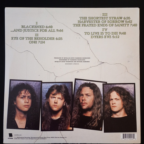 Vinilo Metallica - And Justice For All - Usa - Nm - 2014 Estándar (Usado)