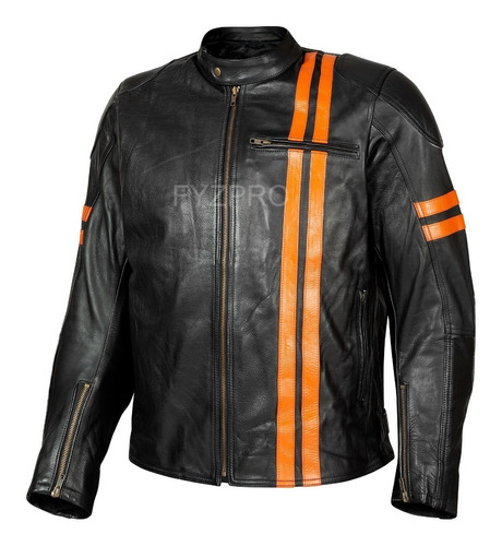 Chaqueta Moto Cuero Real Protecciones Ce 2 Forro Removible