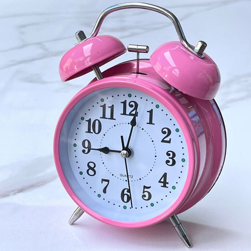 Reloj Despertador Clásico - Rosa Claro