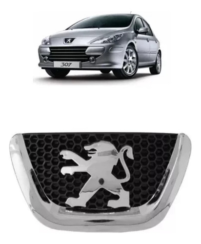 Emblema Logo Grade Parachoque Peugeot 307 2006/2012 Cromado