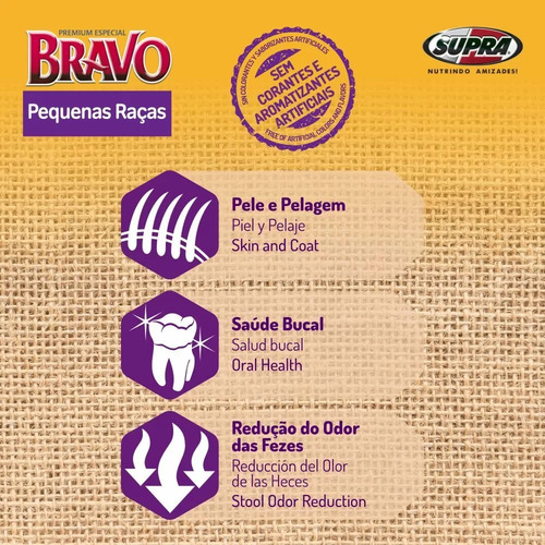 Ração Para Cães Adultos 10kg Mini E Pequenos Bravo