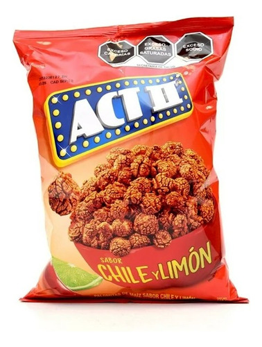 4 Pzas Palomitas Act Ii Sabor Chile Y Limón 110 G