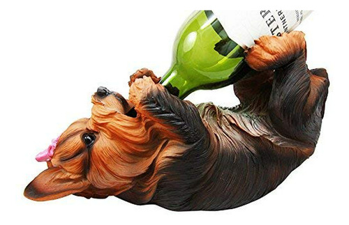 Ebros Yorkie Canina Perro Vino Titular De La Botella Figurit