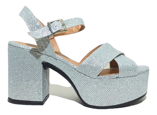 Imagen 2 de 6 de Sandalias Roma Glitter Plata