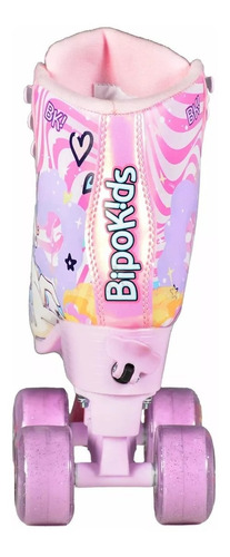 Imagen 5 de 9 de Patines Bipo Bota Simil Cuero Extensibles 4 Ruedas Unicornio