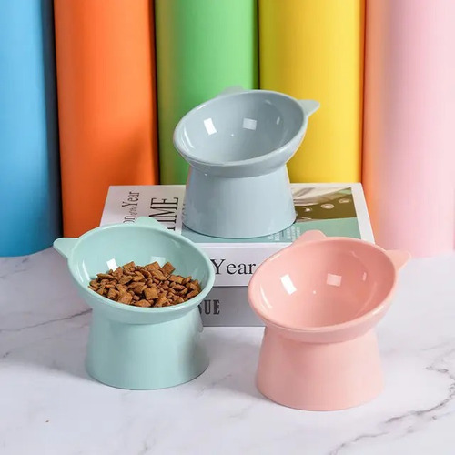 Comedero Plato Taza Elevado Para Gato