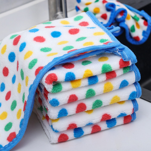 Paño De Cocina Grueso De Coral Fleece Con Puntos