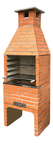 Churrasqueira Pré Moldada Revestida Vermelho 550 Inox